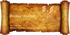 Buday József névjegykártya